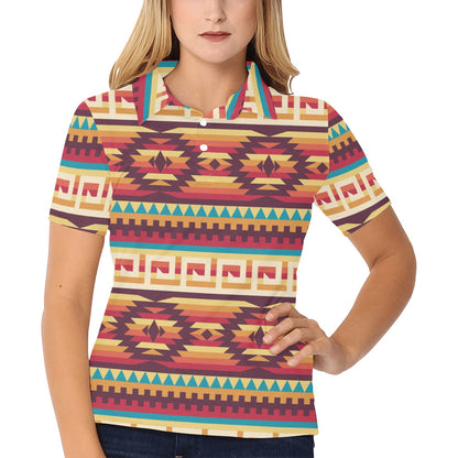 Tribal Aztec Vintage Women's Polo Shirt