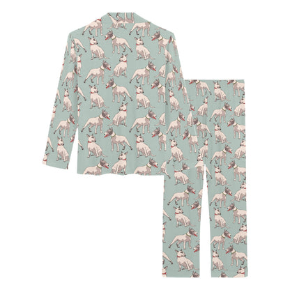 Bull Terrier Cute Print Pattern Women's Long Pajama Set