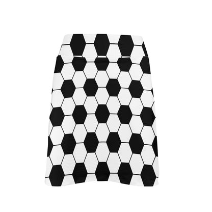 Soccer Ball Texture Print Design LKS303 17" Golf & Pickleball Skort with Pockets