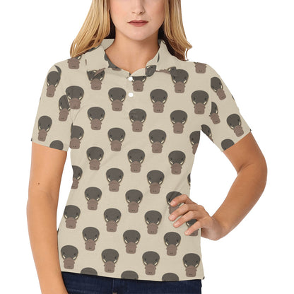 Platypus Pattern Print Design A03 Women's Polo Shirt