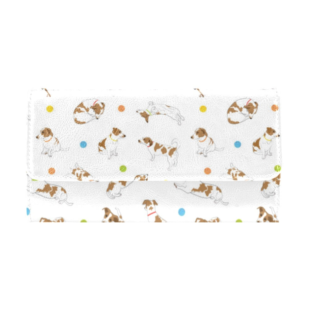 Russell Terriers With Balls Print Design LKS307 Women's Trifold Wallet