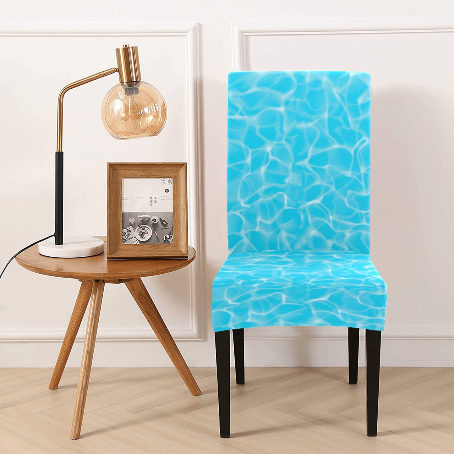 Swimming Pool Texture Print Design LKS301 Dining Chair Slipcover