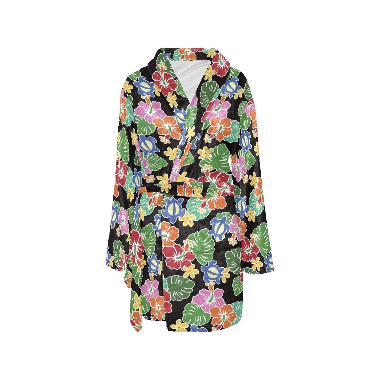 Hawaiian Themed Pattern Print Design H010 Women's Fleece Robe