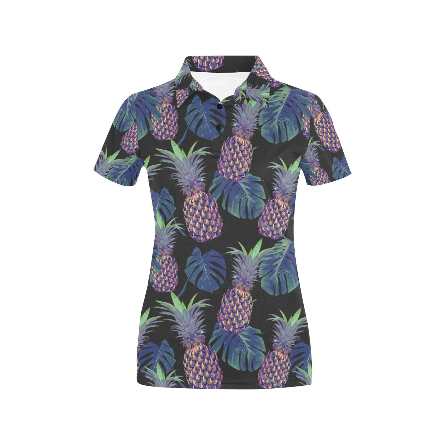 Pineapple Pattern Print Design PP04 Women's Polo Shirt