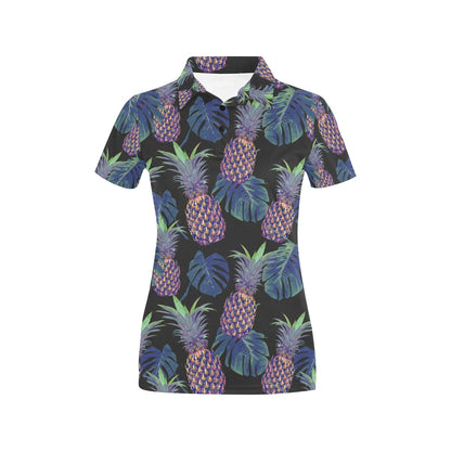 Pineapple Pattern Print Design PP04 Women's Polo Shirt