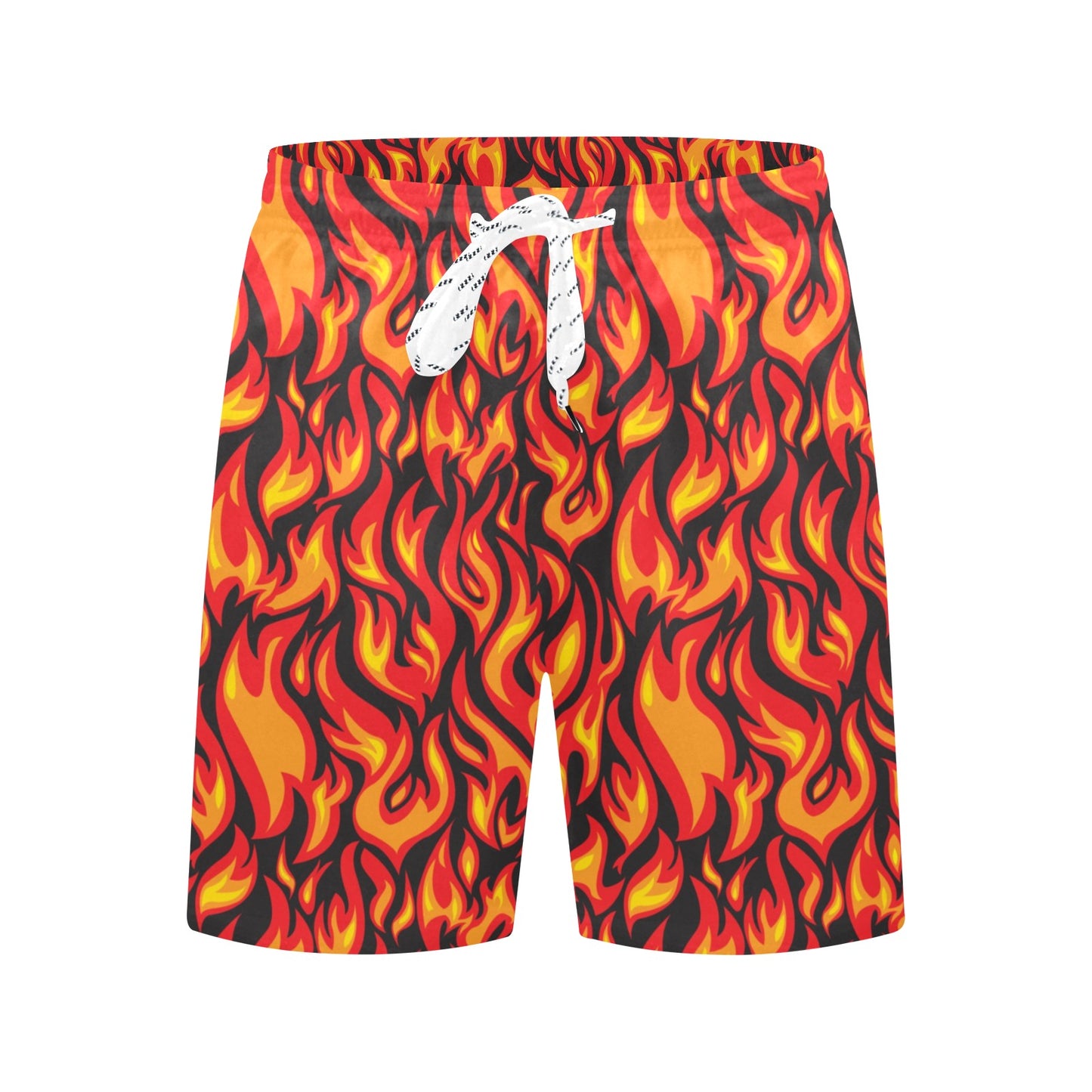 Flame Fire Print Pattern Men's Swim Trunks Beach Shorts