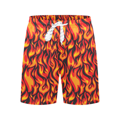 Flame Fire Print Pattern Men's Swim Trunks Beach Shorts