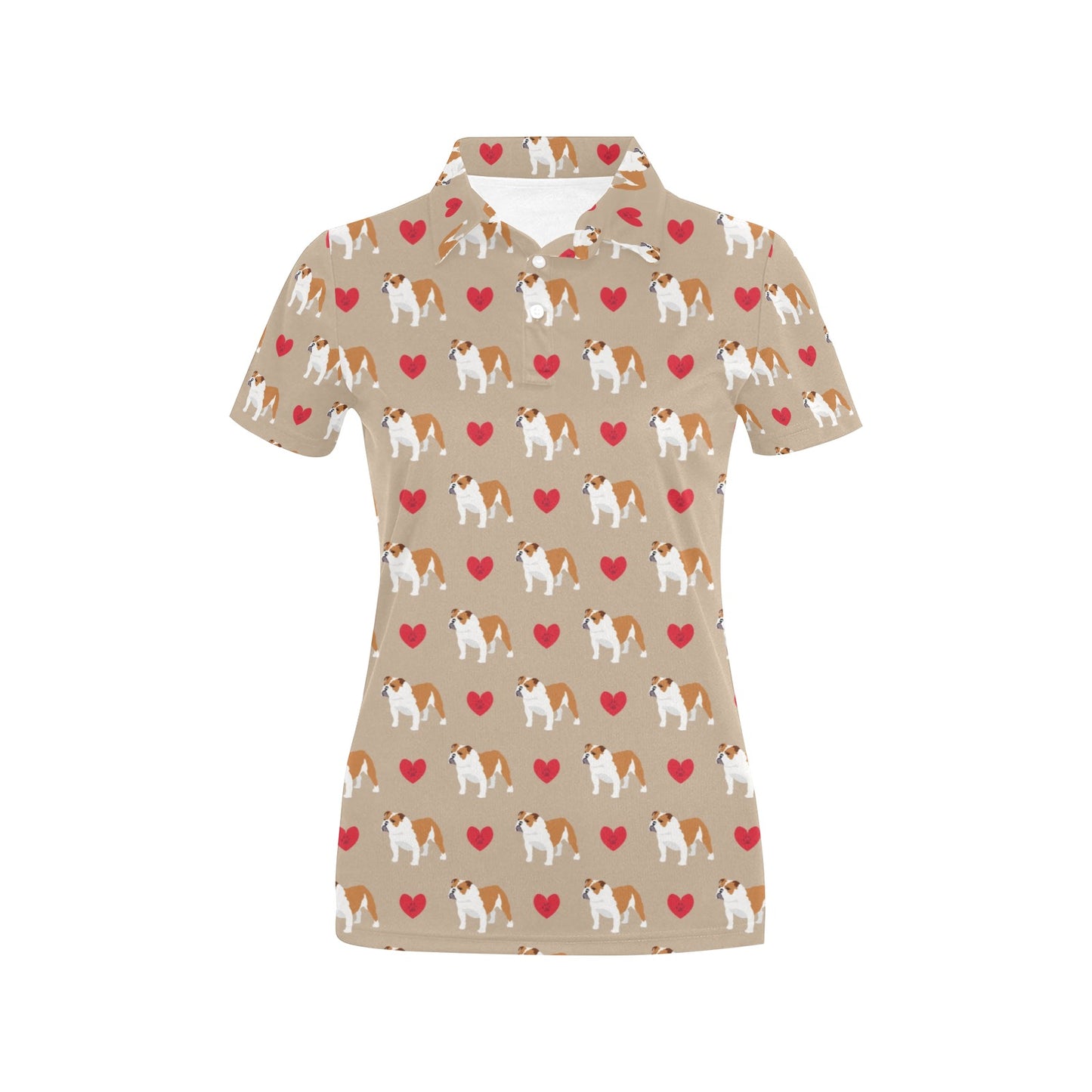 Bulldogs Pattern Print Design 02 Women's Polo Shirt