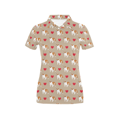 Bulldogs Pattern Print Design 02 Women's Polo Shirt