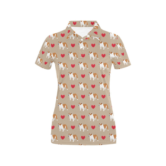 Bulldogs Pattern Print Design 02 Women's Polo Shirt