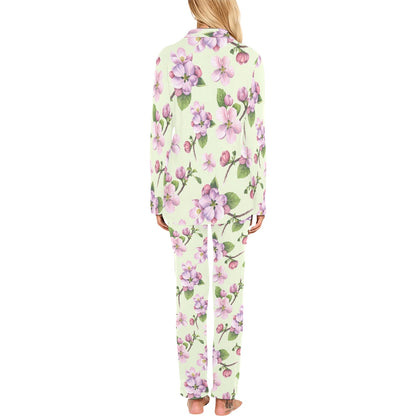 Apple blossom Pattern Print Design AB05 Women's Long Pajama Set