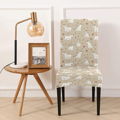 Scottish Terriers Print Design LKS3017 Dining Chair Slipcover