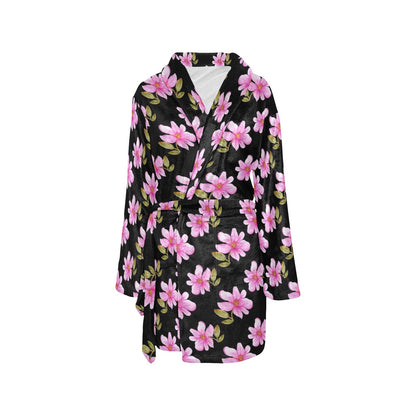Magnolia Pattern Print Design MAG06 Women's Fleece Robe