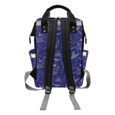 Manta Ray Print Design LKS401 Diaper Bag Backpack