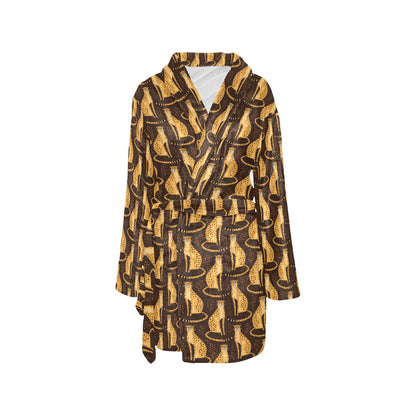Cheetah Pattern Print Design 03 Women's Fleece Robe