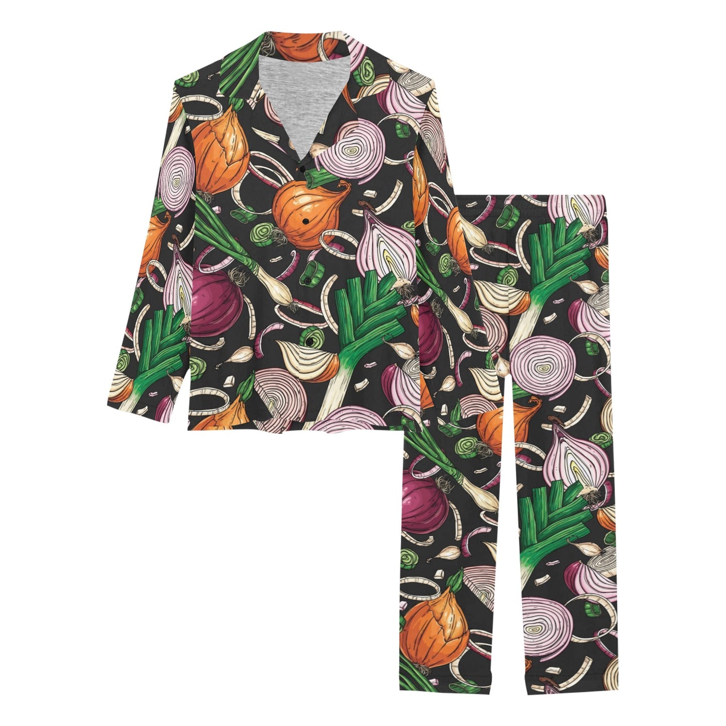 Onion Pattern Print Design A03 Women's Long Pajama Set