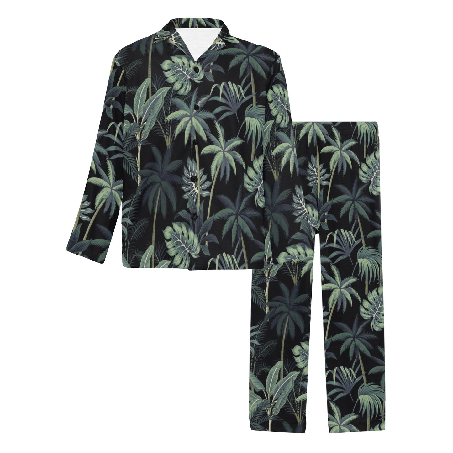 Rainforest Pattern Print Design RF02 Men's Long Pajama Set