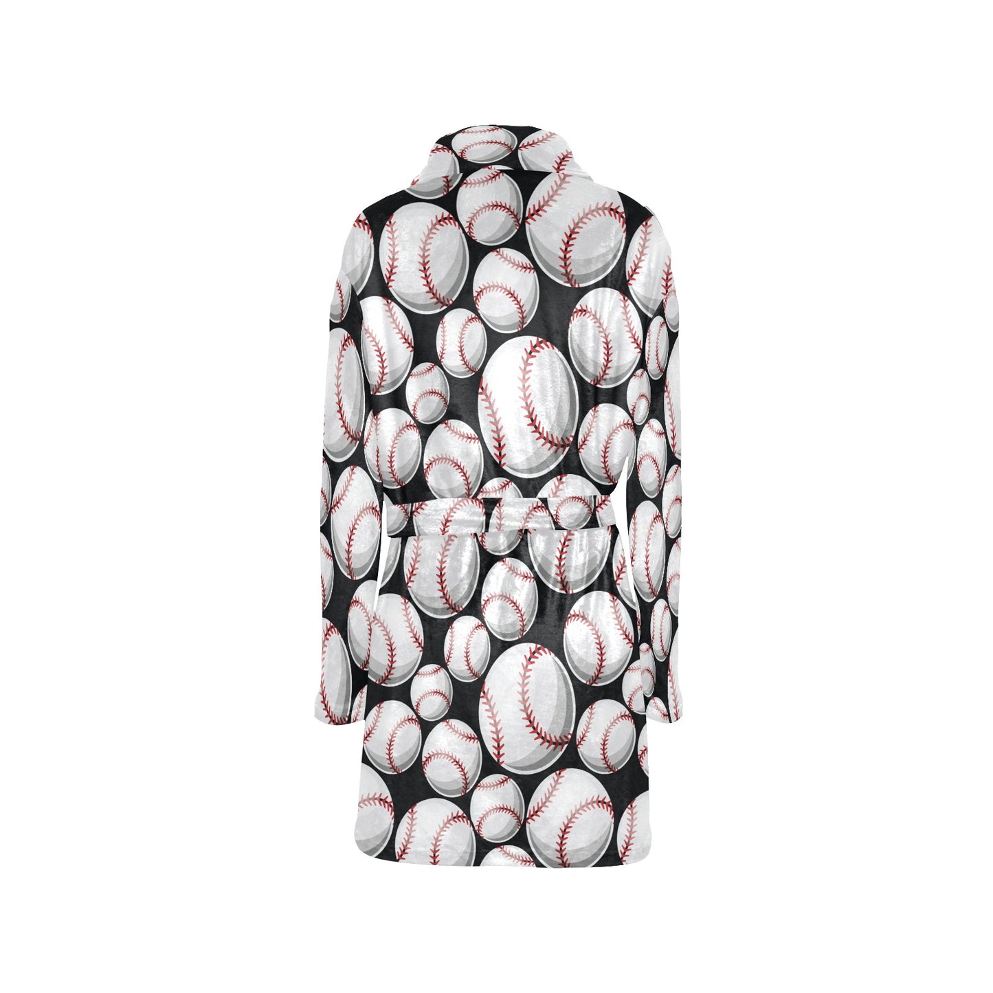 Baseball Black Background Women's Fleece Robe