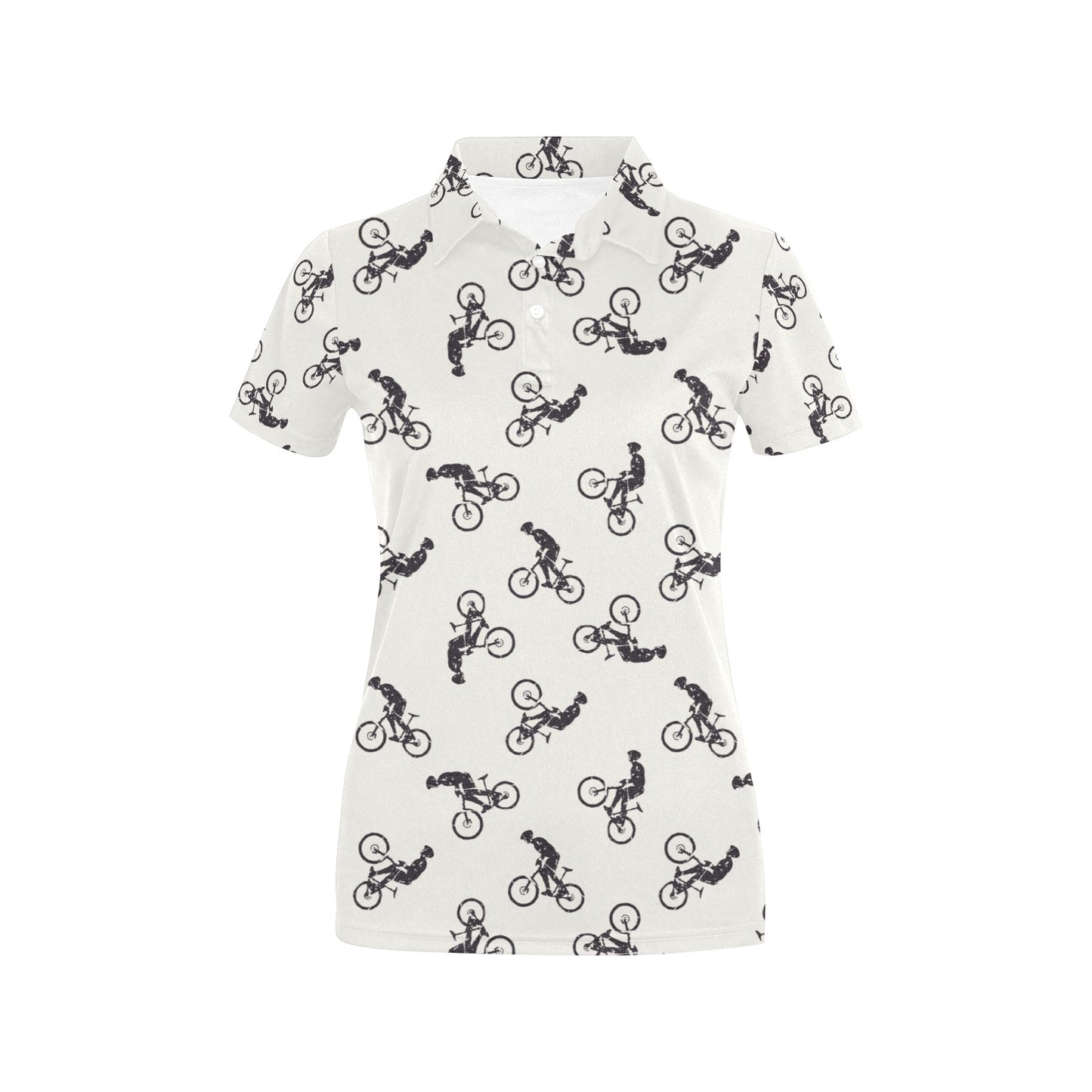 Mountain bike Pattern Print Design 01 Women's Polo Shirt