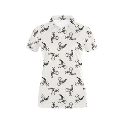 Mountain bike Pattern Print Design 01 Women's Polo Shirt