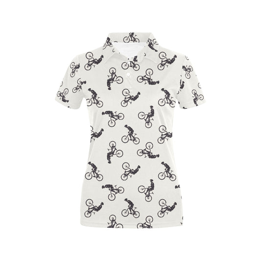 Mountain bike Pattern Print Design 01 Women's Polo Shirt