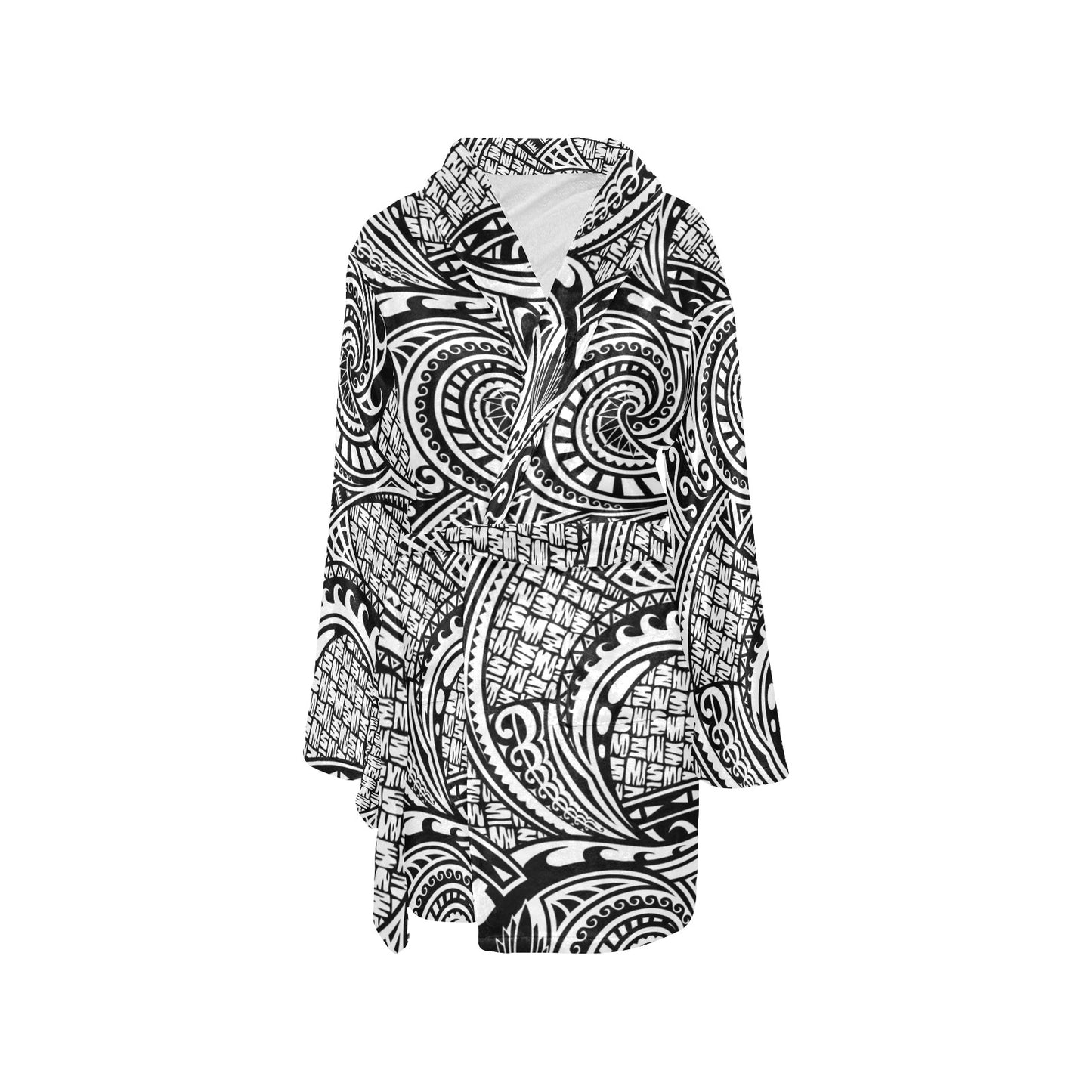 Polynesian Tribal Pattern Women's Fleece Robe