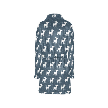 Chihuahua Pattern Print Design 03 Women's Fleece Robe