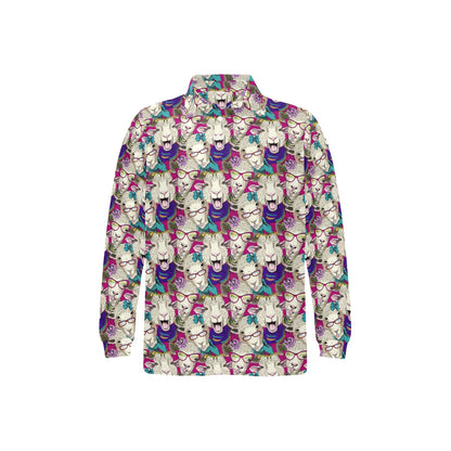 Sheep Print Design LKS403 Long Sleeve Polo Shirt For Men's