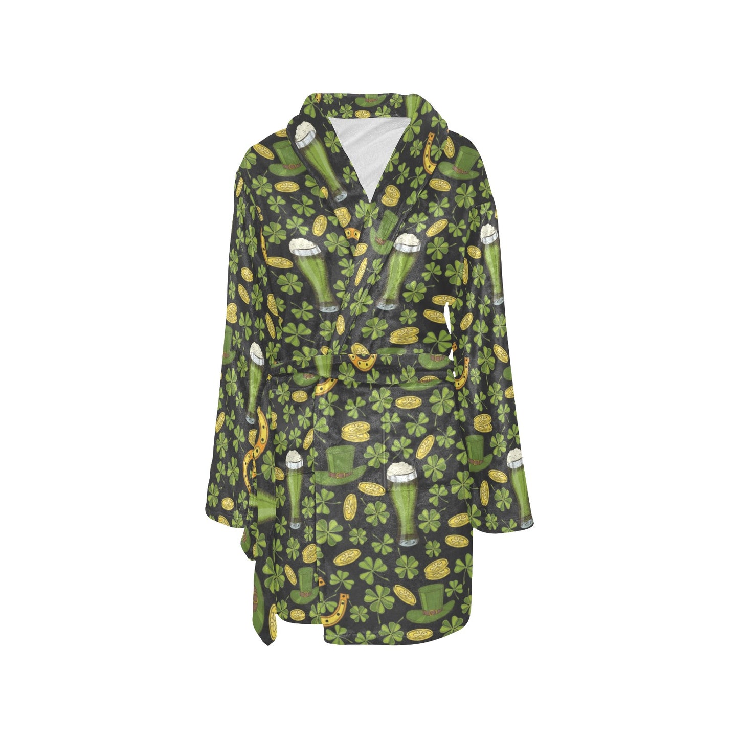 St Patricks Day Print Design LKS307 Women's Fleece Robe