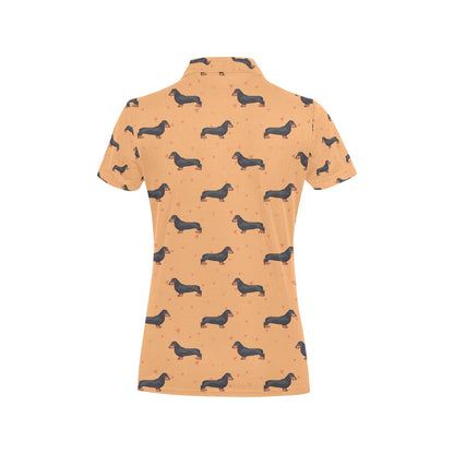 Dachshund Draw Print Pattern Women's Polo Shirt