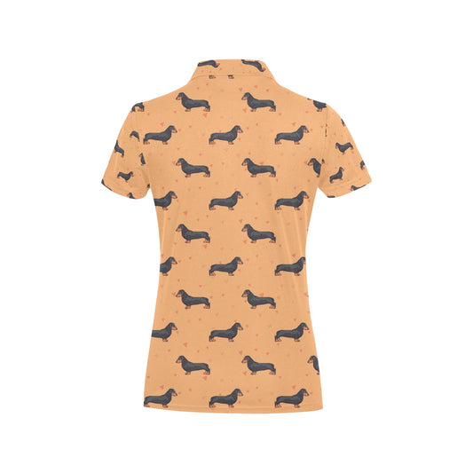 Dachshund Draw Print Pattern Women's Polo Shirt