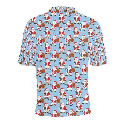 Santa Christmas Themed Print Design LKS305 Men Polo Shirt