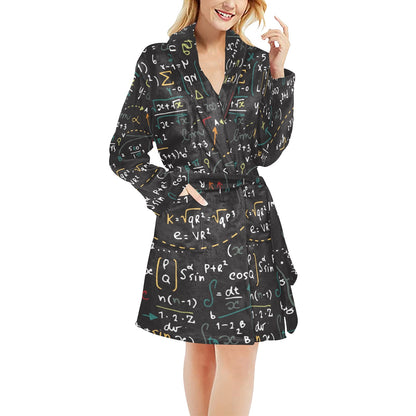 Math Pattern Print Design 04 Women's Fleece Robe