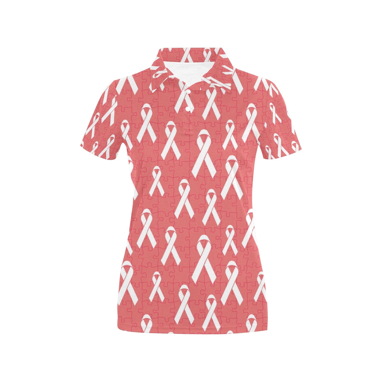 Autism Awareness Ribbon Design Print Women's Polo Shirt