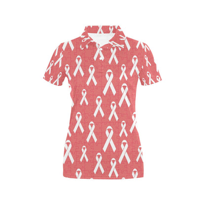 Autism Awareness Ribbon Design Print Women's Polo Shirt