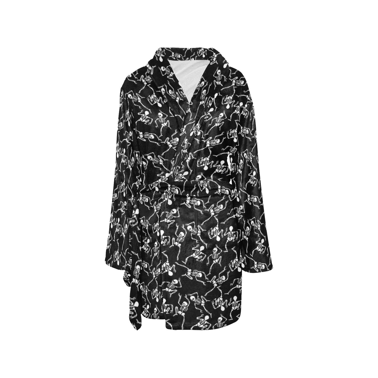 Skeleton Style Print Women's Fleece Robe