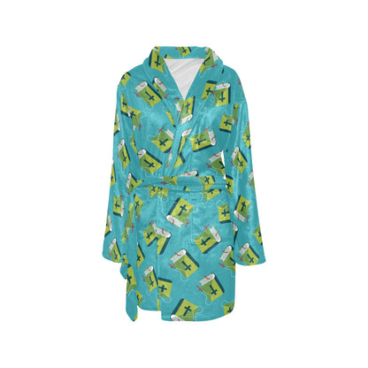 Bible Pattern Print Design 01 Women's Fleece Robe