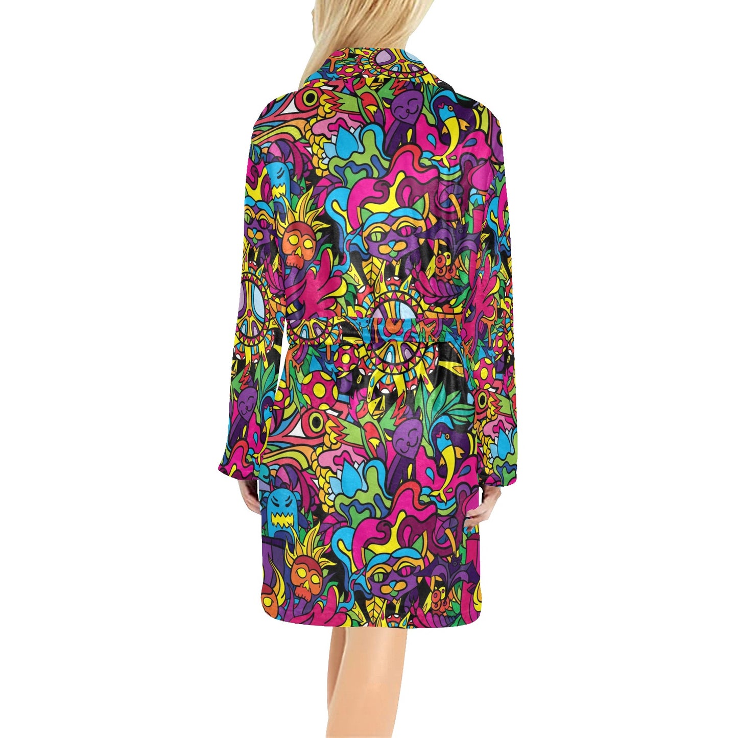 Trippy Print Design LKS304 Women's Fleece Robe
