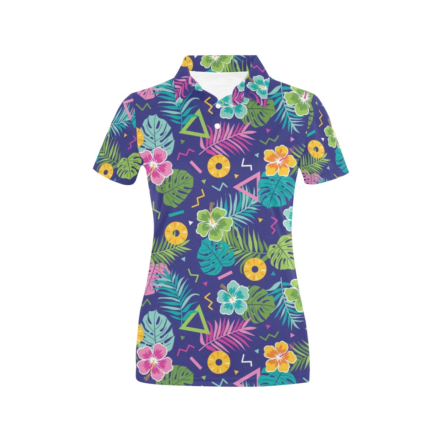 Hawaiian Themed Pattern Print Design H014 Women's Polo Shirt