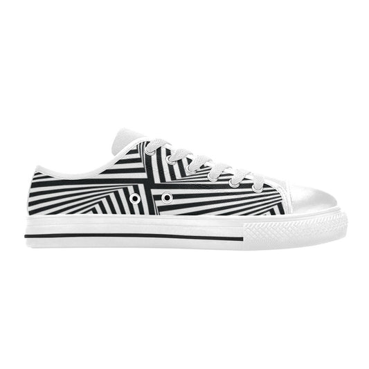 Vortex Print Design LKS302 Women's White Low Top Shoes