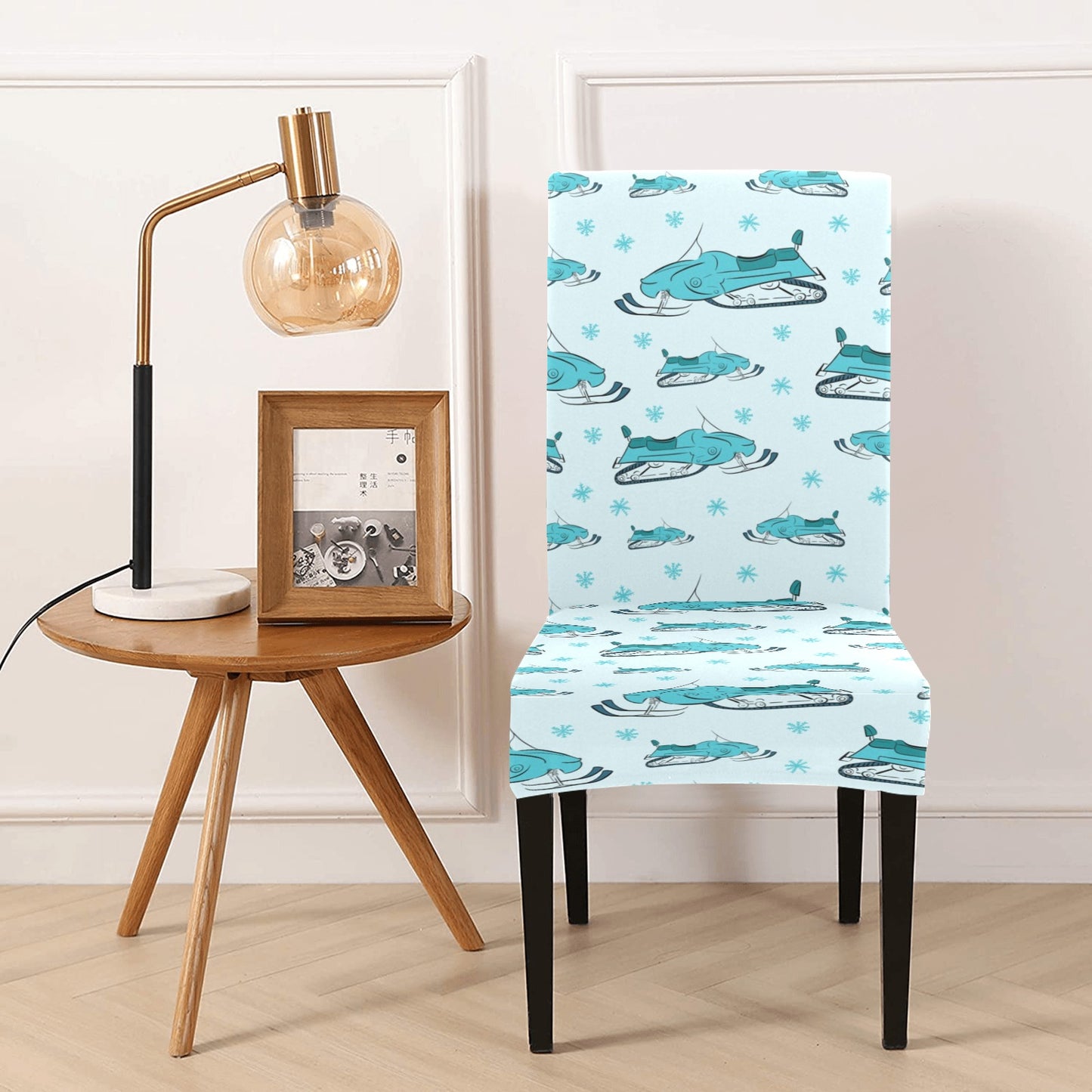 Snowmobile Print Design LKS301 Dining Chair Slipcover