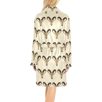 Goat Pattern Print Design 01 Women's Fleece Robe
