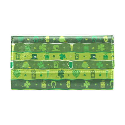 Shamrock Print Design LKS303 Women's Trifold Wallet