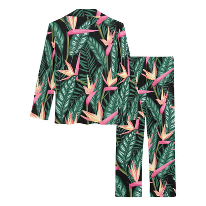 Bird Of Paradise Pattern Print Design BOP03 Women's Long Pajama Set