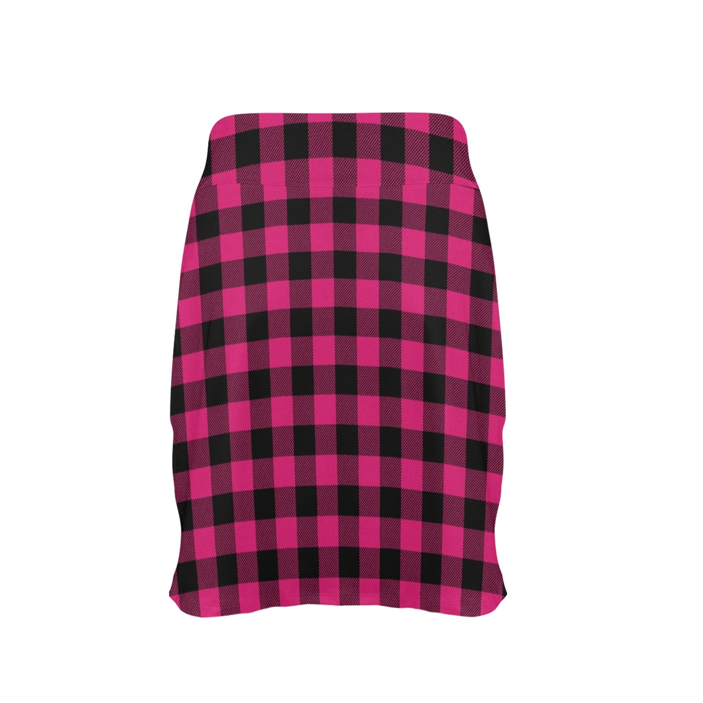 Pink Tartan Plaid Pattern 17" Golf & Pickleball Skort with Pockets