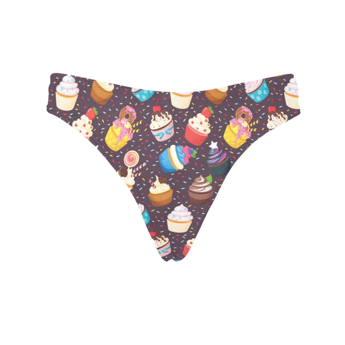 Cupcakes Party Print Pattern Women's Thongs