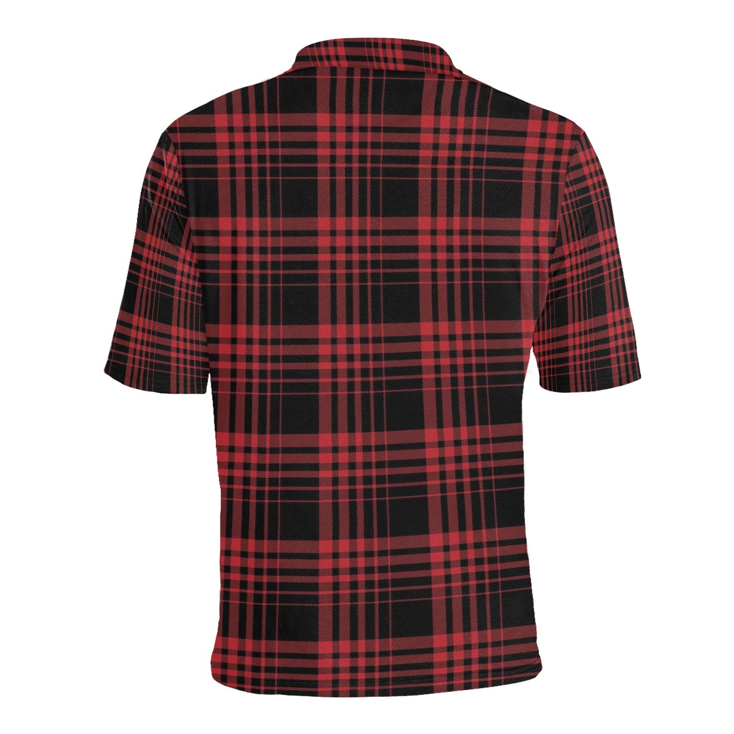 Tartan Red Black Print Design LKS303 Men Polo Shirt
