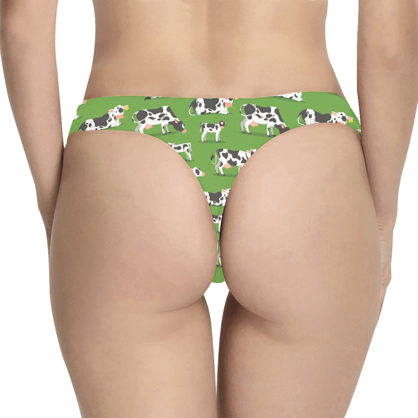 Cow Happy Print Pattern Women's Thongs