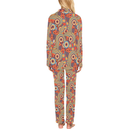 African Pattern Print Design 06 Women's Long Pajama Set