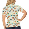 Chicken Pattern Print Design 07 Women's Polo Shirt